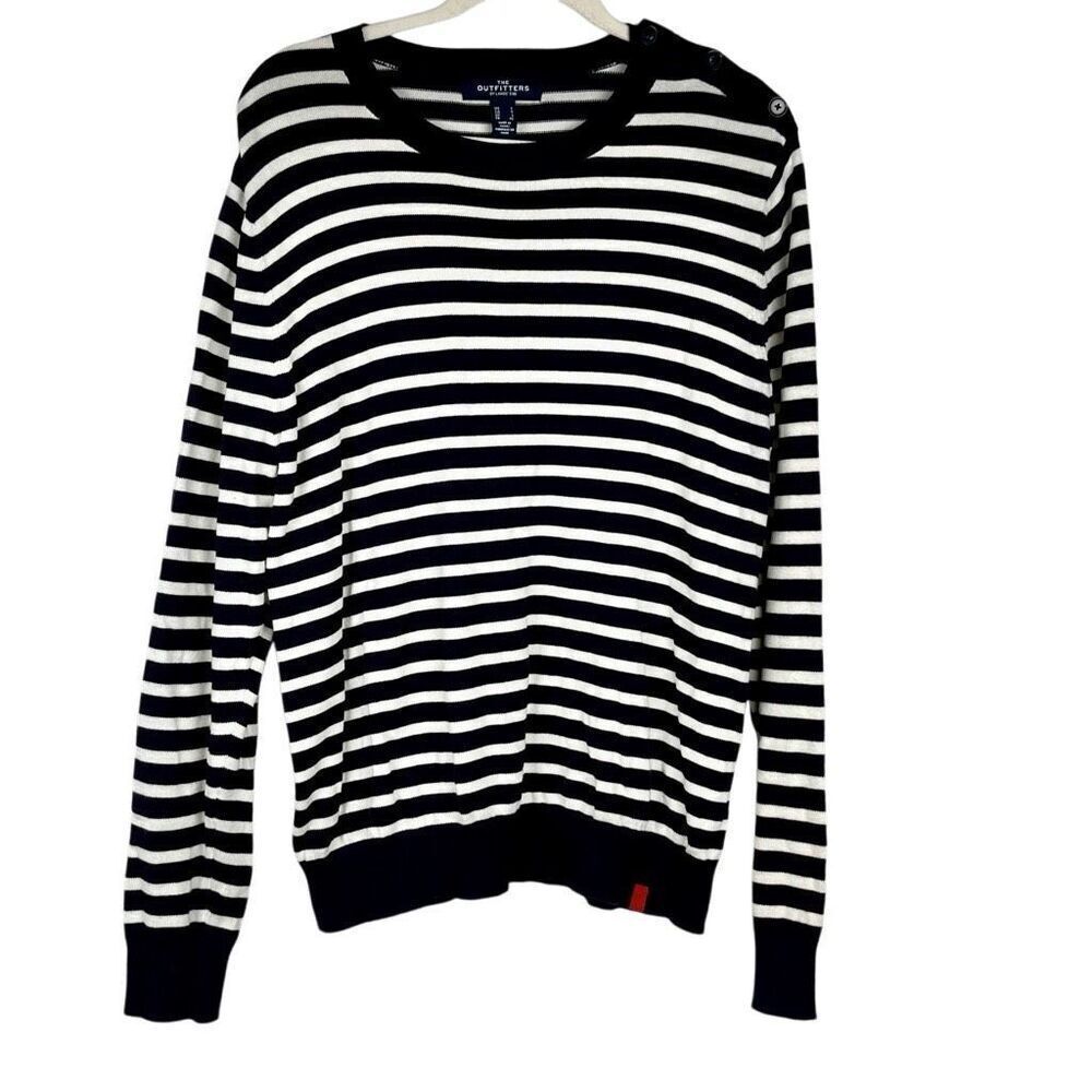 The Outfitters By Lands End Striped Crew Neck Sweater Large